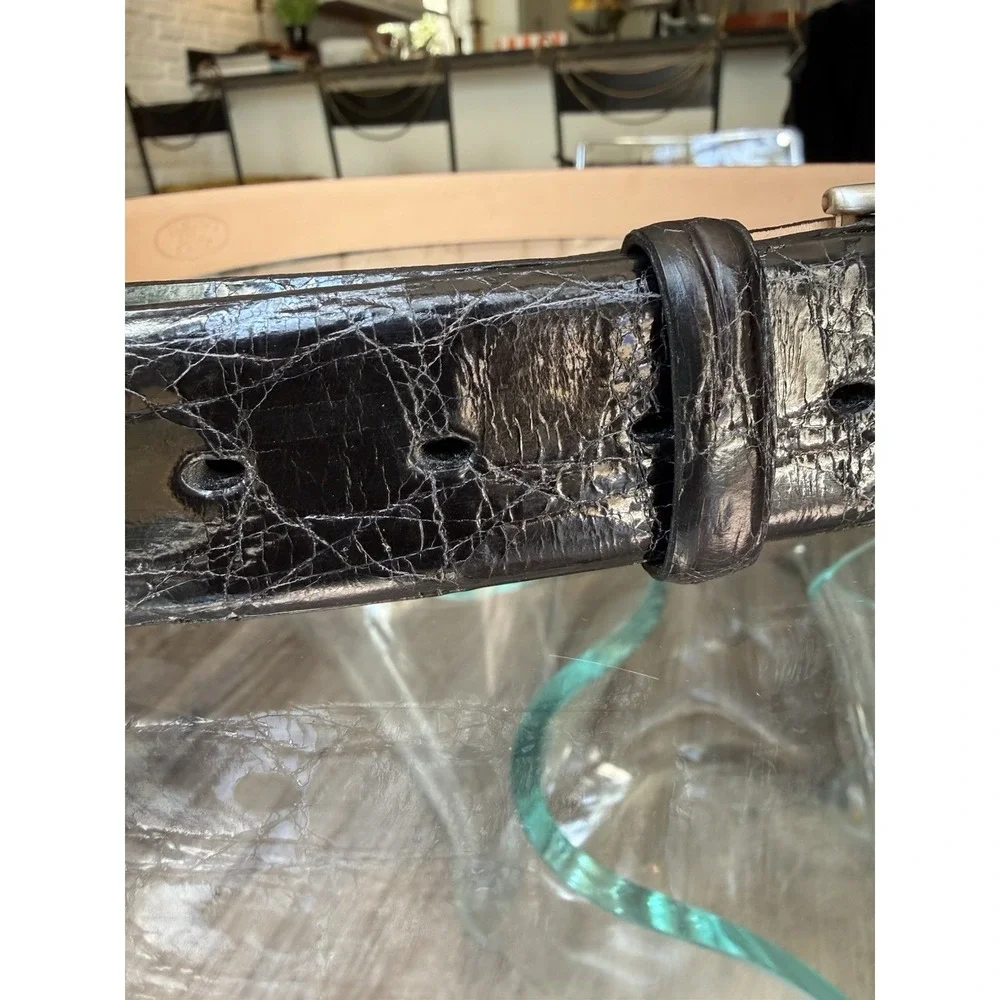 Torino Elite South American Caiman Leather Belt Black Size 40 Made in USA